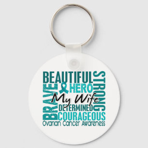 Tribute Square Wife Ovarian Cancer Sleutelhanger