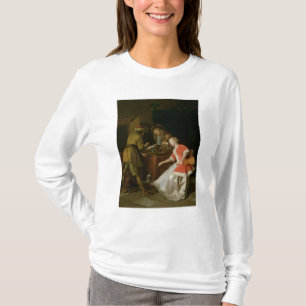 Tric-trac-spelers met een dame en haar hond t-shirt