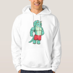 Triceratops als Bodybuilder in Bodybuilding Hoodie