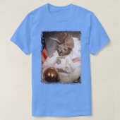 Triceratops Astronaut Dinosaur Space Suit Moon Din T-shirt (Design voorkant)