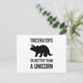Triceratops Beter dan Unicorn Briefkaart (Staand voorkant)