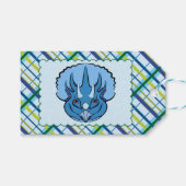 Triceratops Blue Cute Dinosaur Cadeaulabel (Voorkant (Horizontaal))