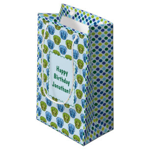 Triceratops Blue en Green Cute Dinosaur Pattern Klein Cadeauzakje