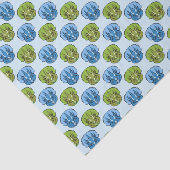 Triceratops Blue en Green Cute Dinosaur Pattern Tissuepapier (Detail)