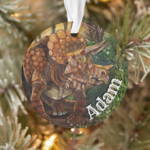 Triceratops Bos Aangepaste Naam Ornament