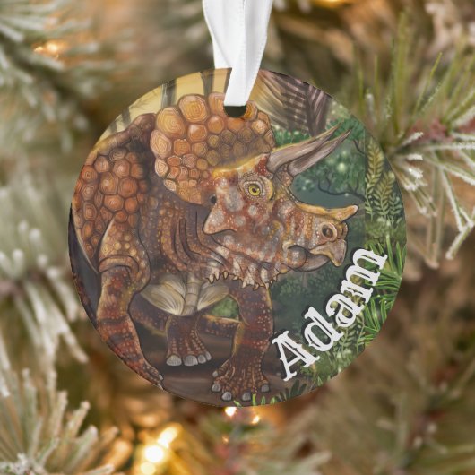 Triceratops Bos Aangepaste Naam Ornament (Boom)