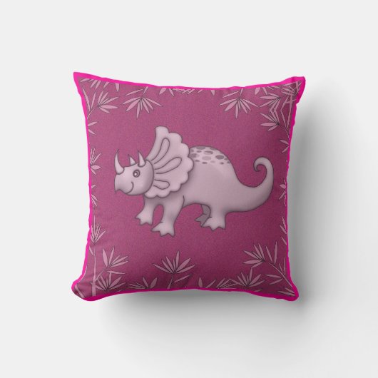 Tricératops Coussins De Dinosaure Rose Pour Enfant (Recto)
