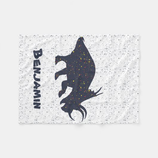 Triceratops Custom Name Fleece Blanket, Small (Voorkant (Horizontaal))