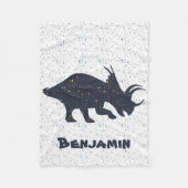 Triceratops Custom Name Fleece Blanket, Small (Voorkant)