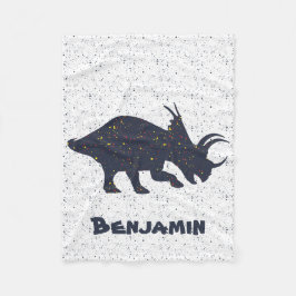 Triceratops Custom Name Fleece Blanket, Small Deken
