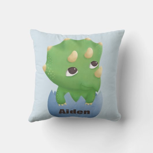 Triceratops Dinosaur Baby Boy Nursery Sierkussen (Achterkant)
