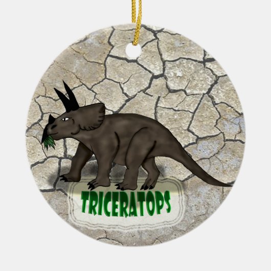 Triceratops Dinosaur Keramisch Ornament (Voorkant)