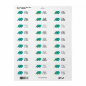 Triceratops Dinosaur Return Address Label (Full Sheet)