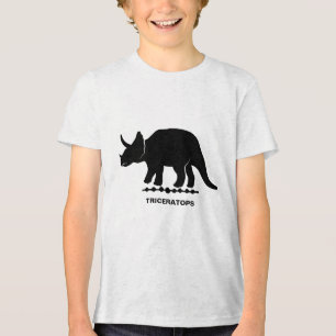 Triceratops Dinosaur Silhouet Tri-Blend Shirt