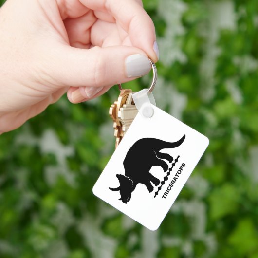 Triceratops Dinosaur Silhouette Sleutelhanger (Hand)