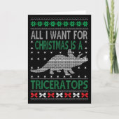 Triceratops Dinosaur Ugly Christmas Design Style F Kaart (Voorkant)