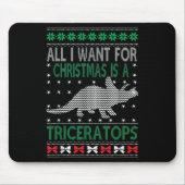 Triceratops Dinosaur Ugly Christmas Design Style F Muismat (Voorkant)