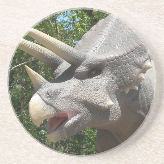 Triceratops dinosaur zandsteen onderzetter (Voorkant)