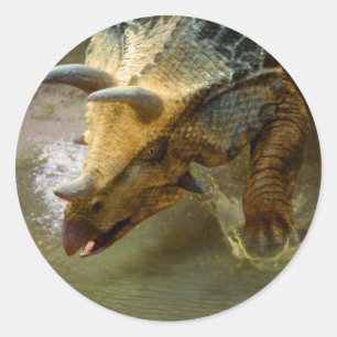 Triceratops Dinosaurus Ronde Sticker