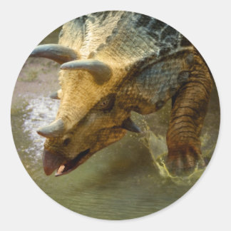Triceratops Dinosaurus Ronde Sticker
