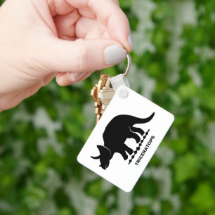 Triceratops dinosaurus silhouet sleutelhanger