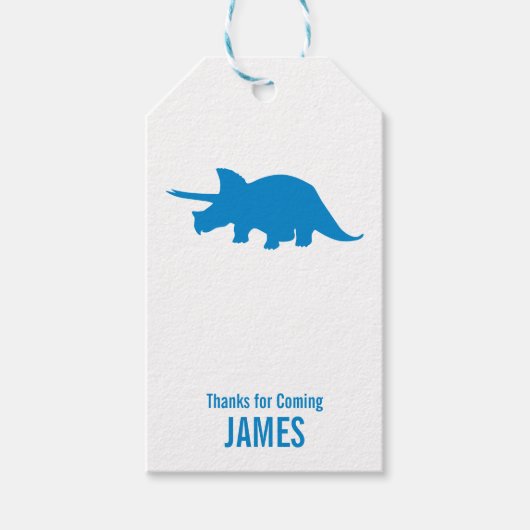 Triceratops Dinosaurus Silhouet Verjaardagscadeau  Cadeaulabel (Voorkant)