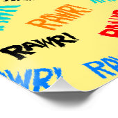 Tricératops dit "Rawr !" Poster (Coin)