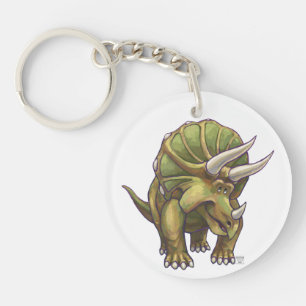 Triceratops en kwartels sleutelhanger