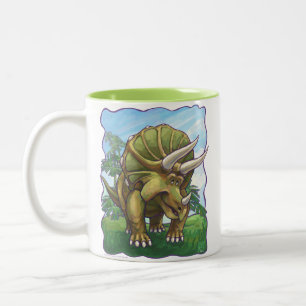 Triceratops en kwartels tweekleurige koffiemok