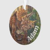Triceratops Forest Custom Name Ornament (voorkant)