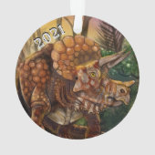 Tricératops Forêt Nom personnalisé Ornement (dos)