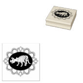 Triceratops fossiele camee 	rubberstempel (Gestempeld)