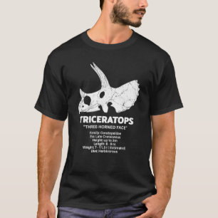 Triceratops Fossiele Schedel Dinosaurus Feitenblad T-shirt