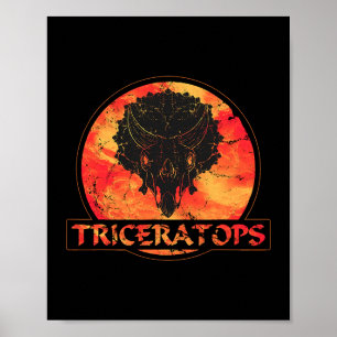 Triceratops fossiele schedel dinosaurus poster