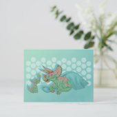 Triceratops Giving Flowers Briefkaart (Staand voorkant)