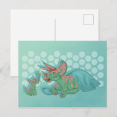 Triceratops Giving Flowers Briefkaart (Voorkant / Achterkant)
