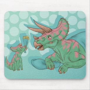 Triceratops Giving Flowers Muismat