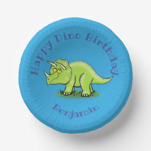 Triceratops happy dinosaur cartoon papieren kommen