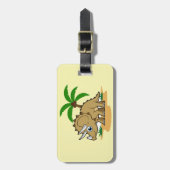 Triceratops in een tropisch klimaat. bagagelabel (Voorkant verticaal)