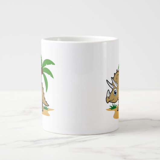 Triceratops in een tropisch klimaat. extra grote beker (Voorkant)