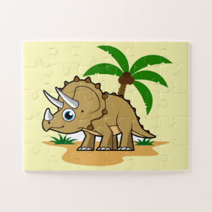Triceratops in een tropisch klimaat. legpuzzel