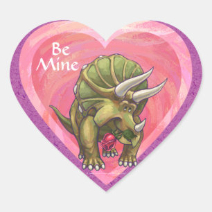 Triceratops in Love Valentijnsdag Hart Sticker