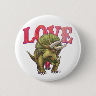 Triceratops in Love Valentijnsdag Ronde Button 5,7 Cm