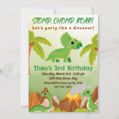 Tricératops Invitation d'anniversaire (Devant)