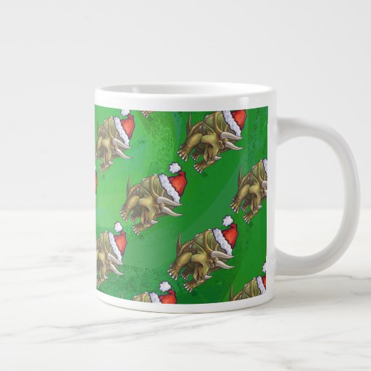 Triceratops kerstgroen extra grote mok (Rechts)