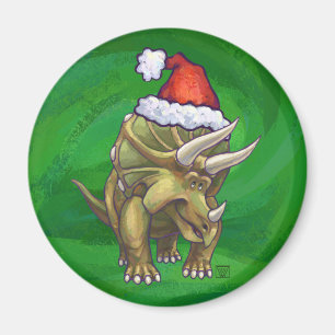 Triceratops kerstgroen magneet