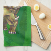 Triceratops kerstgroen theedoek (Quarter Fold)