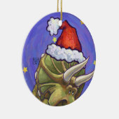Triceratops Kerstmis Keramisch Ornament (Rechts)