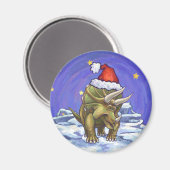 Triceratops Kerstmis Magneet (Voorkant / Achterkant)