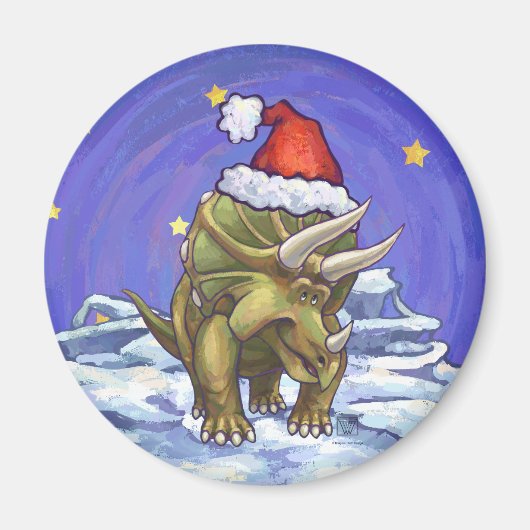 Triceratops Kerstmis Magneet (Voorkant)